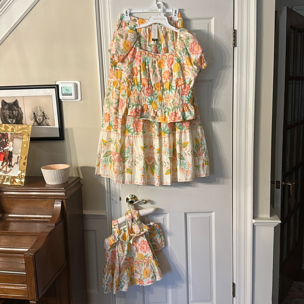 Rachel Zoe Mommy + Me set (top/skirt size 8, baby size 12 mo)
